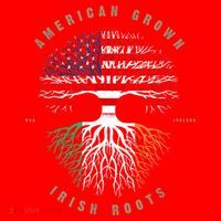 American Grown Irish Roots Ireland Flag ST. Patrick's Day Santa Hat thumb 1