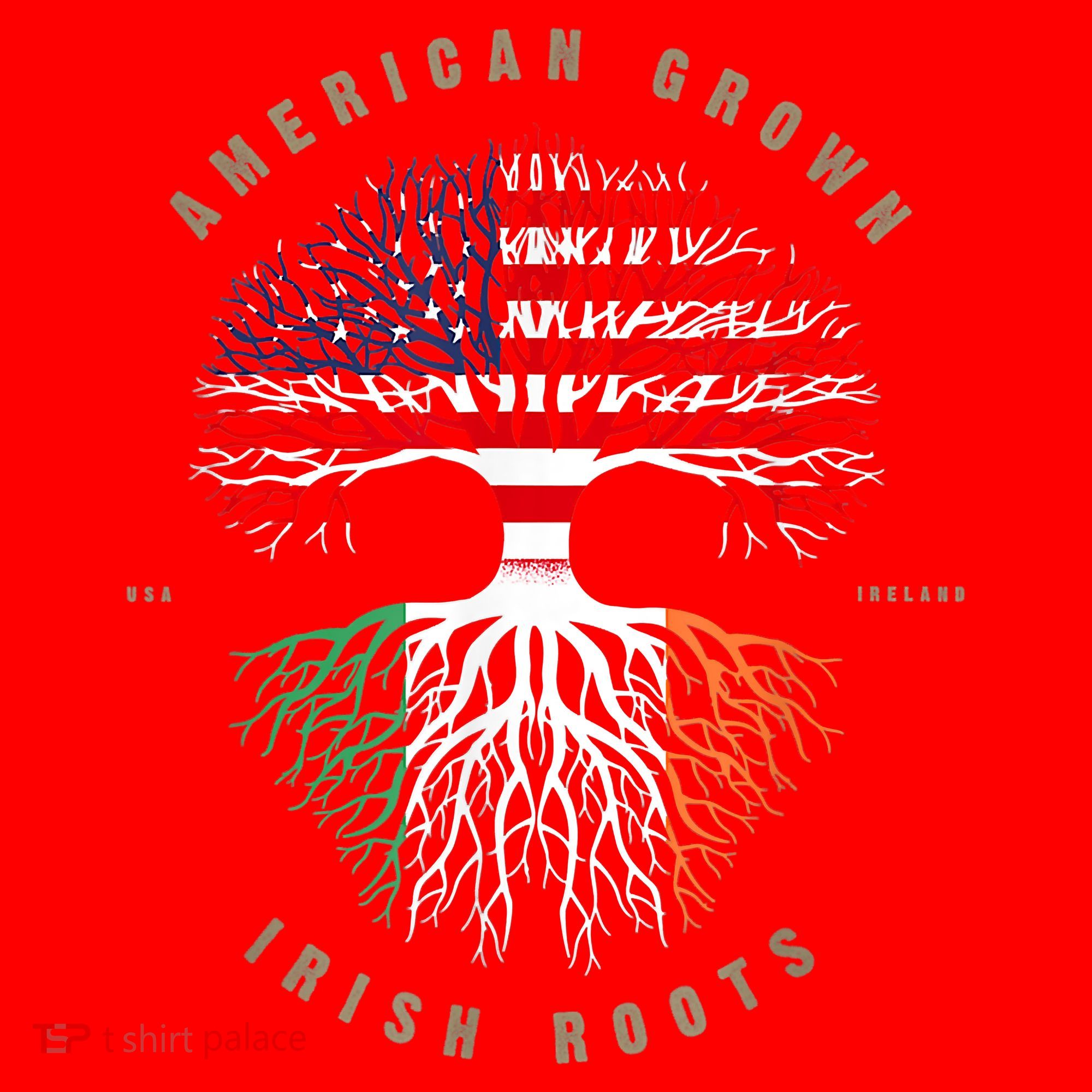 American Grown Irish Roots Ireland Flag ST. Patrick's Day Santa Hat