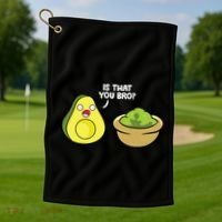 Avocado Guacamole Is That You Bro Funny Avocado Golf Towel thumb 1