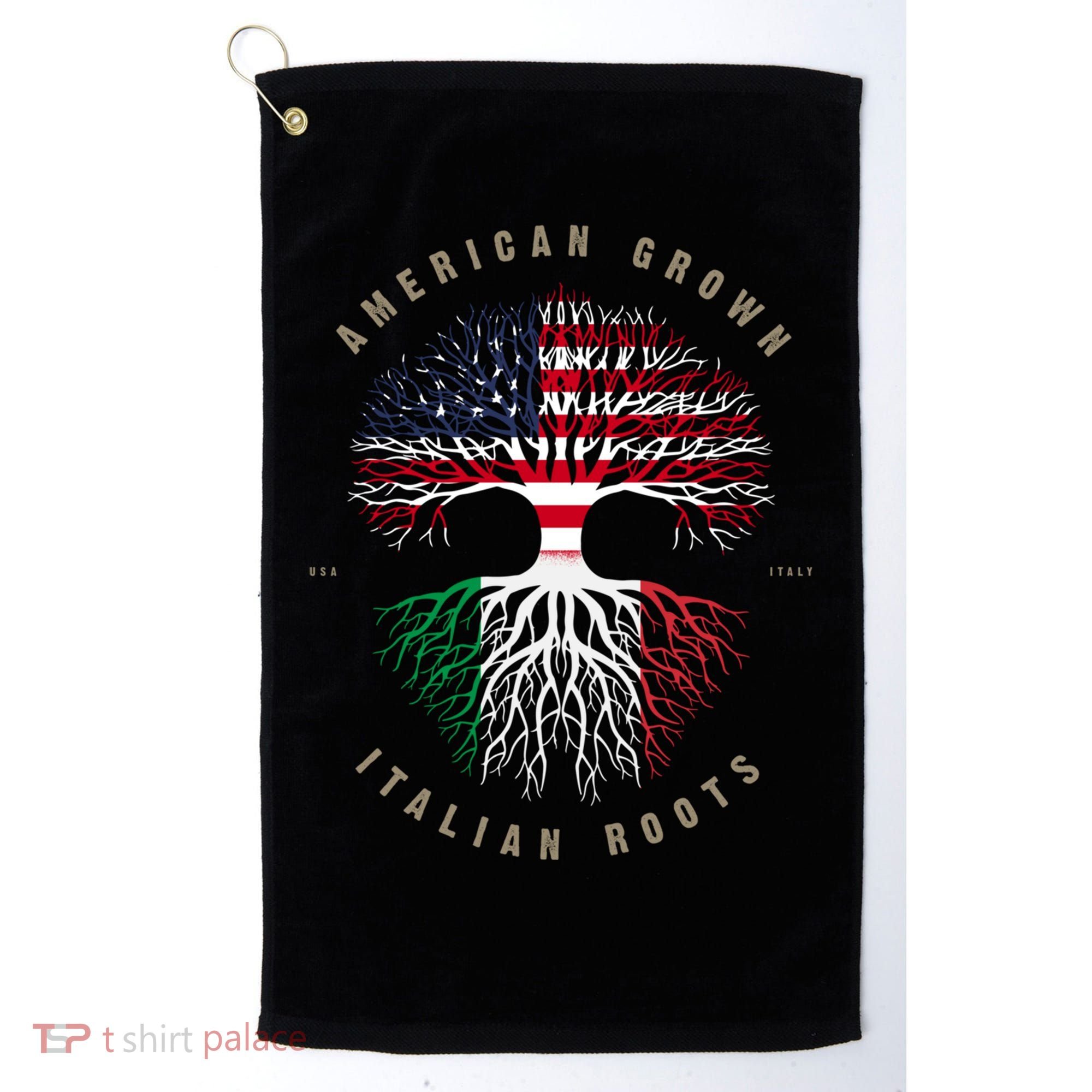 American Grown Italian Roots Italy Flag Gift Golf Towel