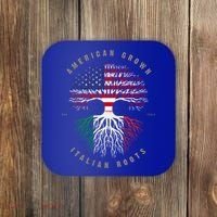 American Grown Italian Roots Italy Flag Gift Coaster thumb 0