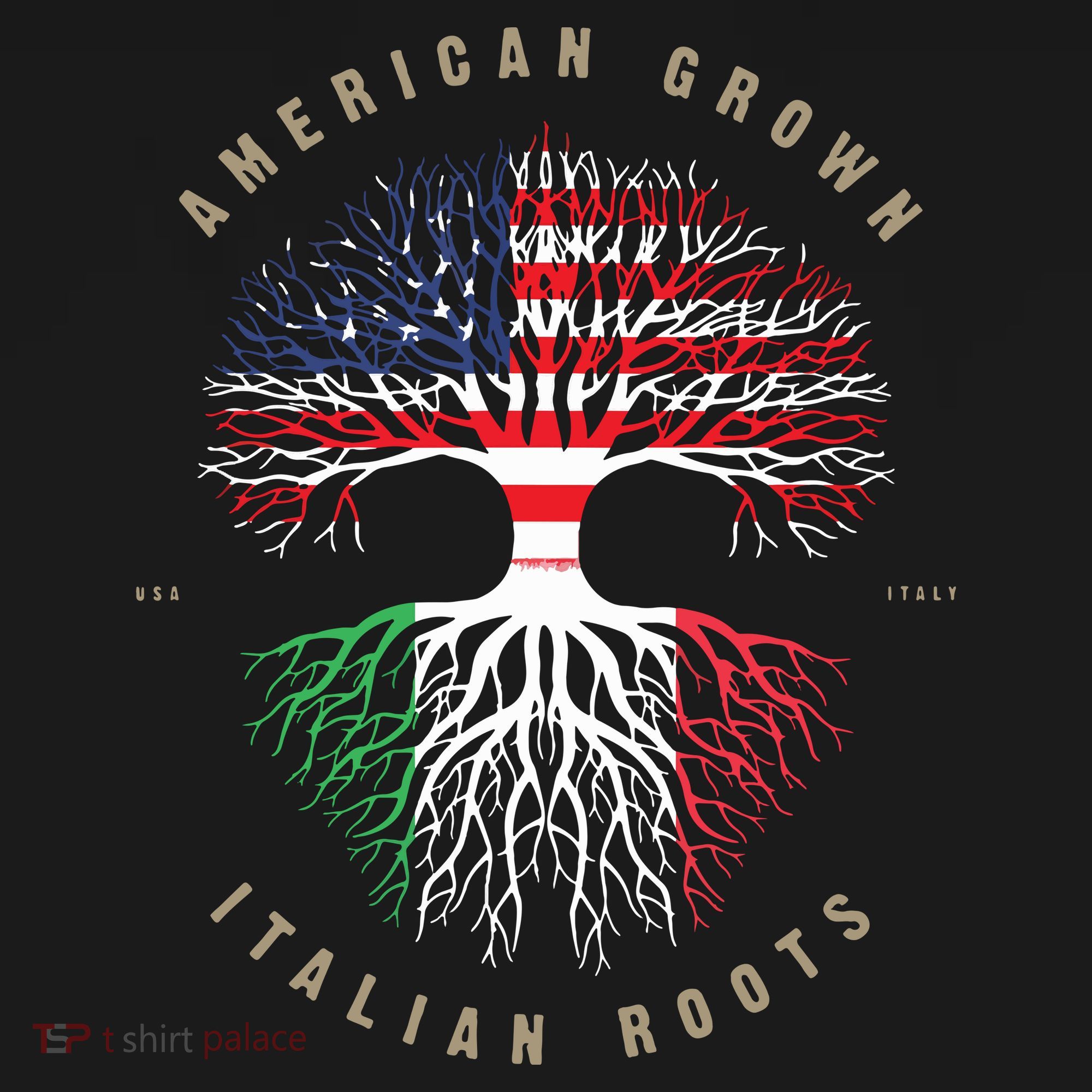 American Grown Italian Roots Italy Flag Apron
