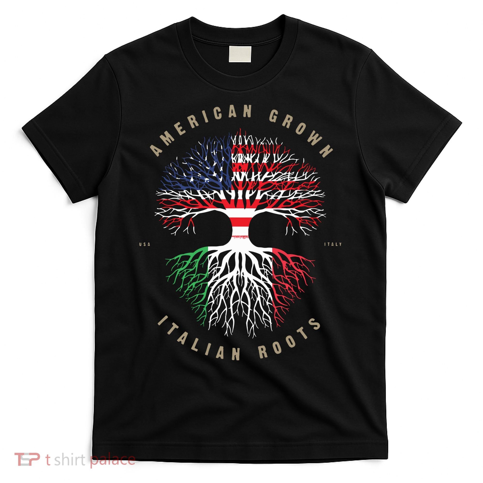 American Grown Italian Roots Italy Flag T-Shirt