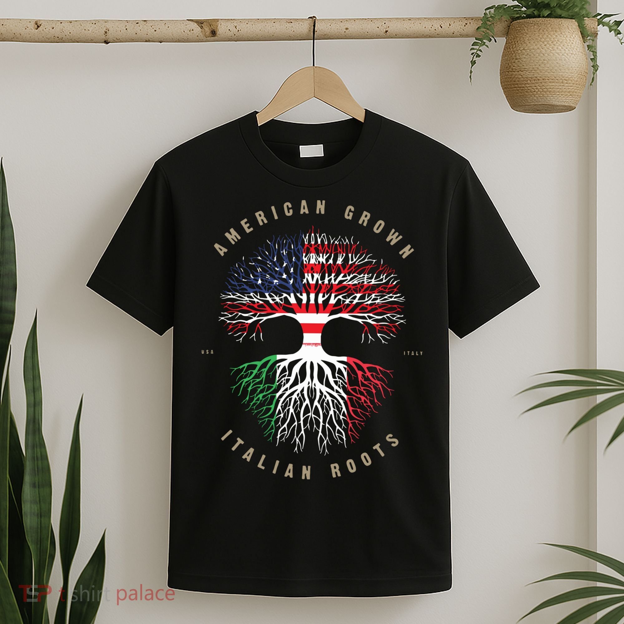 American Grown Italian Roots Italy Flag T-Shirt