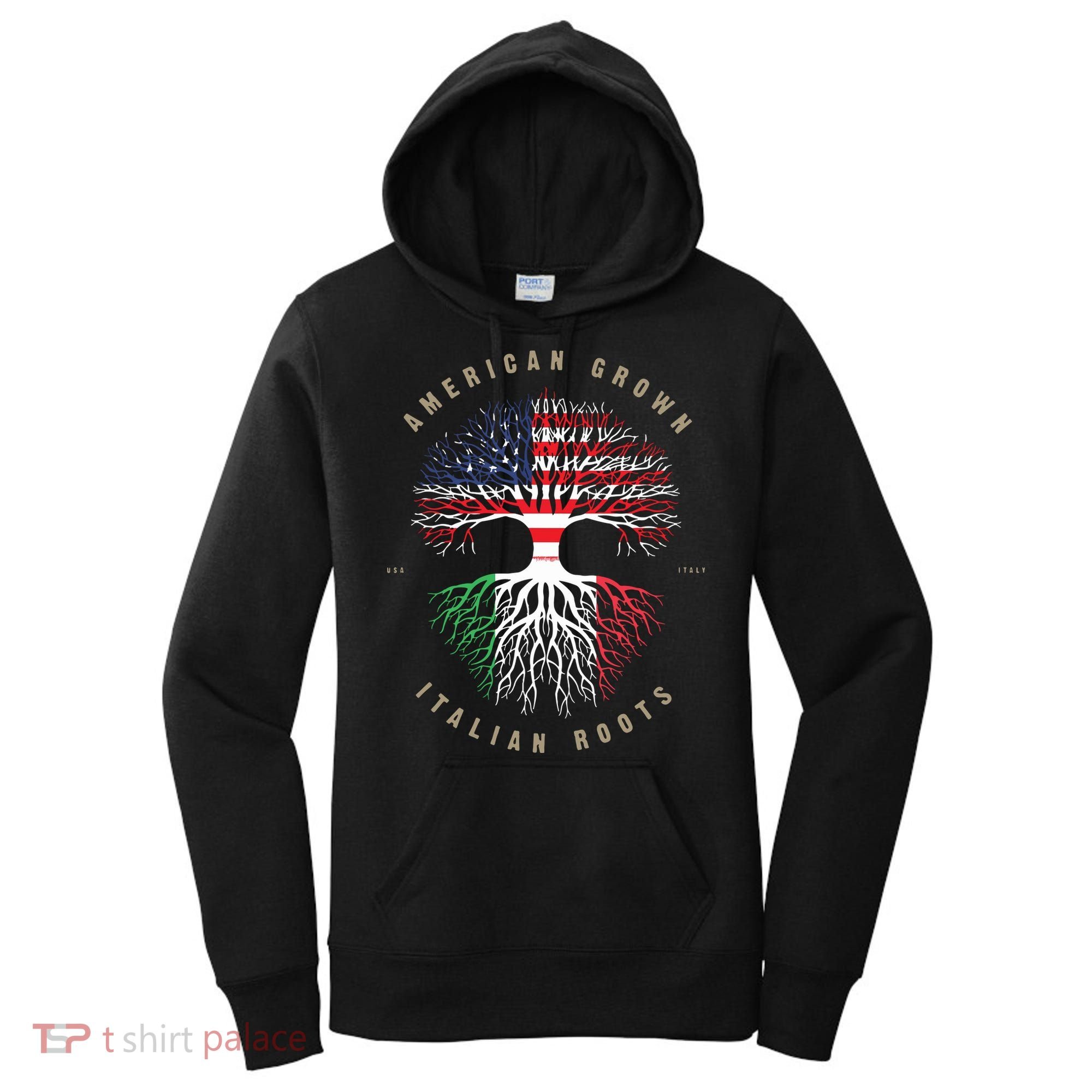 American Grown Italian Roots Italy Flag Women's Hoodie