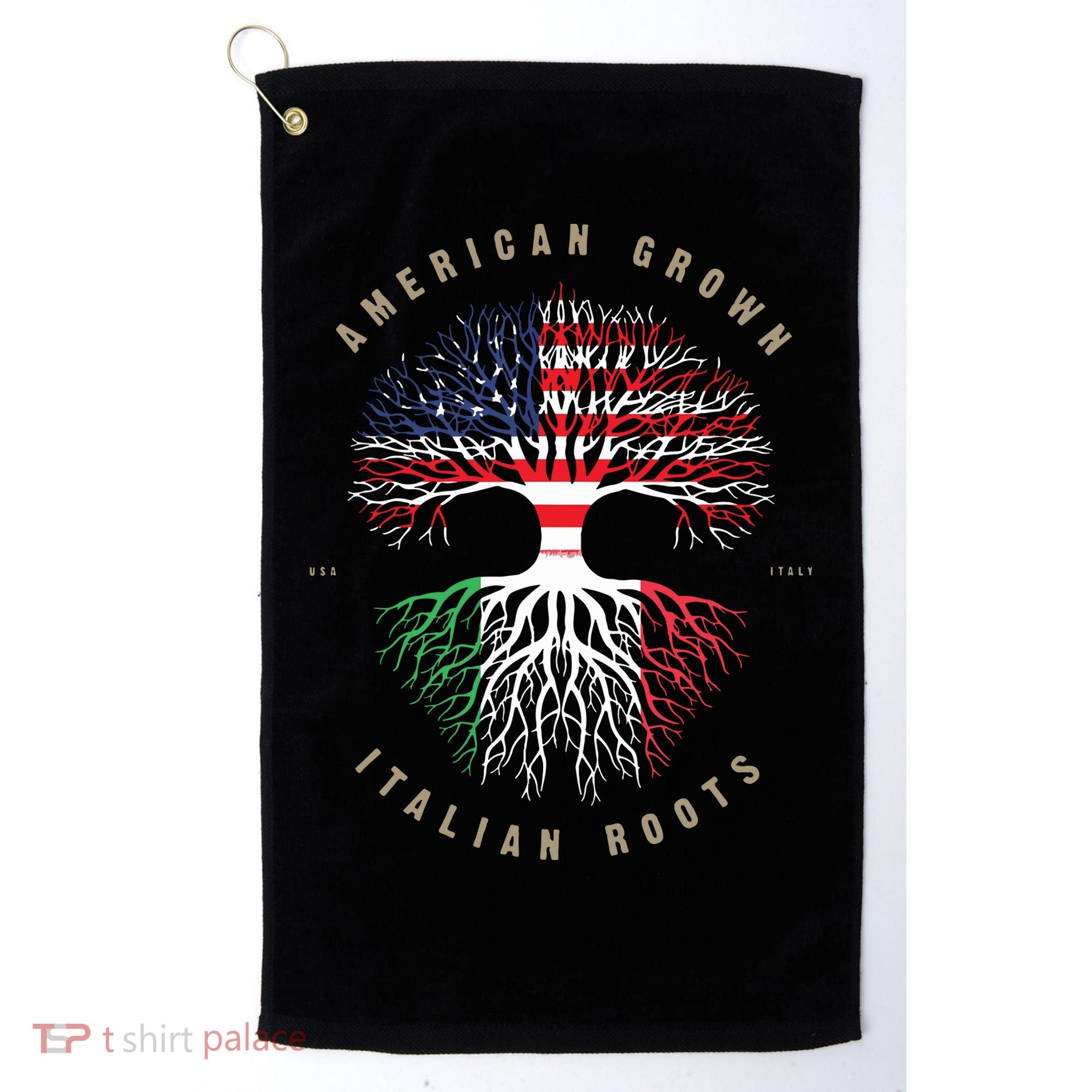 American Grown Italian Roots Italy Flag Golf Towel