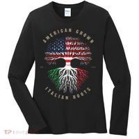 American Grown Italian Roots Italy Flag Women's Long Sleeve Shirt thumb 0