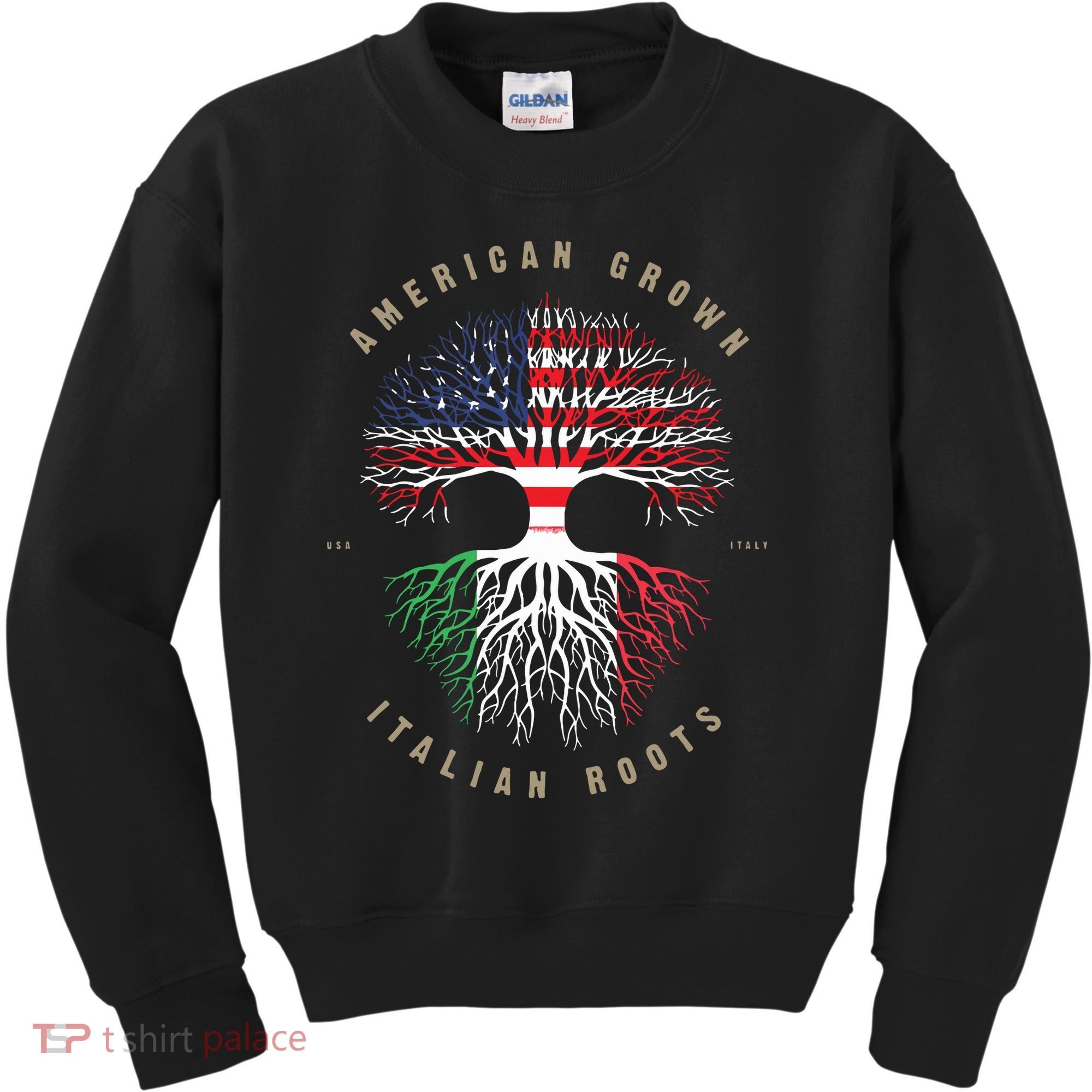 American Grown Italian Roots Italy Flag Kids Sweatshirt