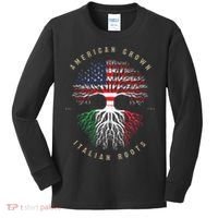 American Grown Italian Roots Italy Flag Kids Long Sleeve Shirt thumb 0