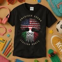 American Grown Italian Roots Italy Flag Kids T-Shirt thumb 3