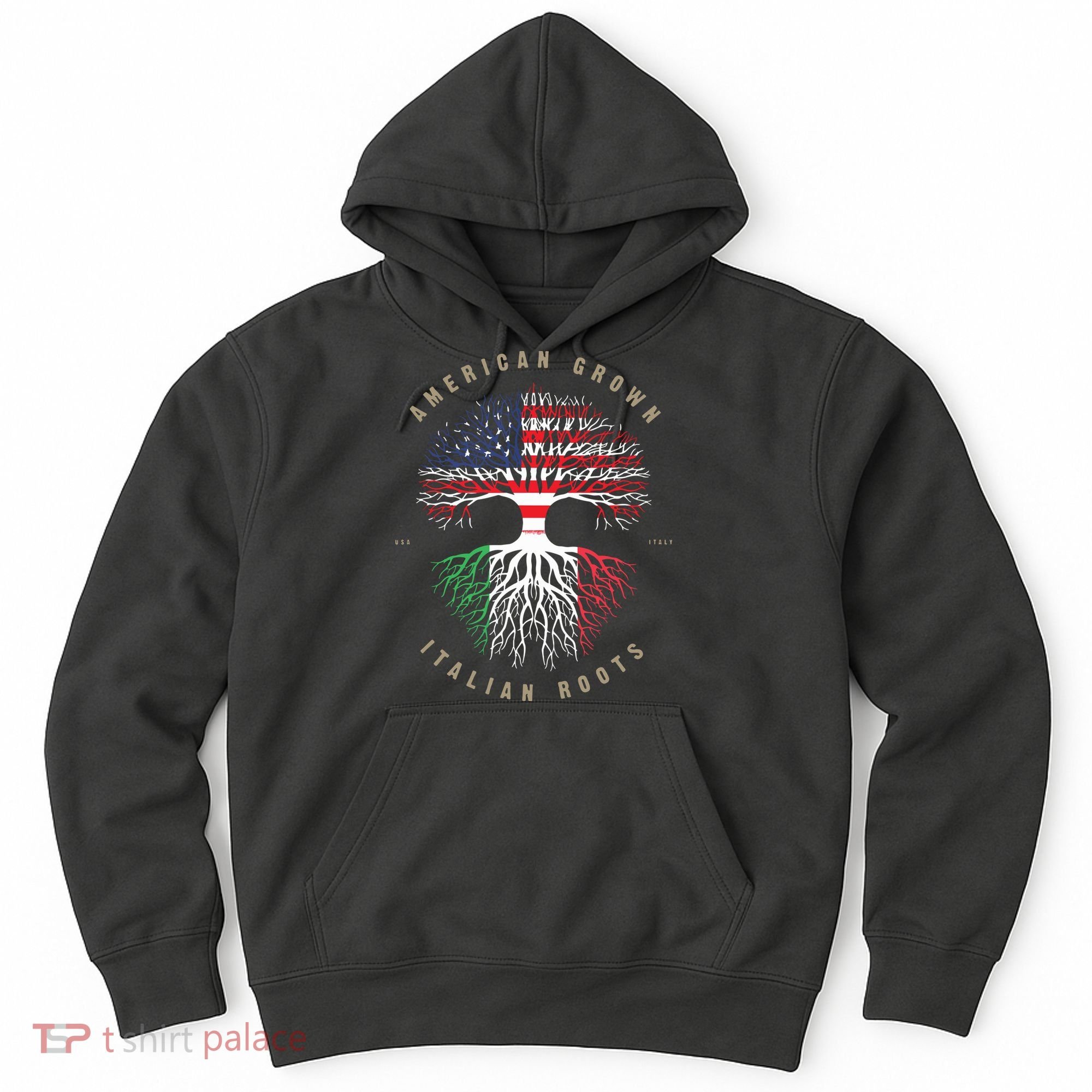 American Grown Italian Roots Italy Flag Hoodie