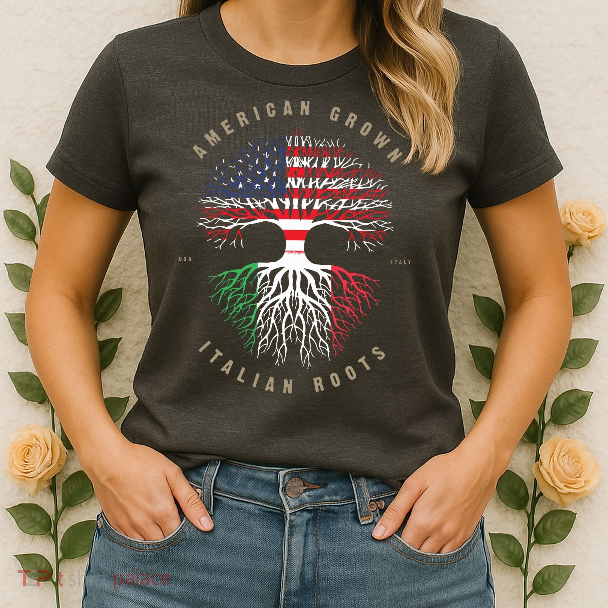 American Grown Italian Roots Italy Flag Women's T-Shirt