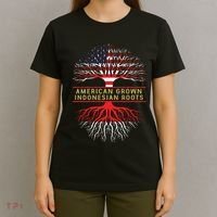 American Grown Indonesian Roots America Indonesia Tree Flag T-Shirt thumb 4