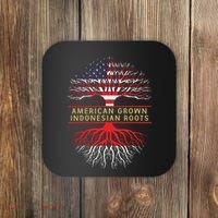 American Grown Indonesian Roots America Indonesia Tree Flag Coaster thumb 0