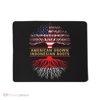 American Grown Indonesian Roots America Indonesia Tree Flag Mousepad