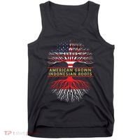 American Grown Indonesian Roots America Indonesia Tree Flag Tank Top thumb 0