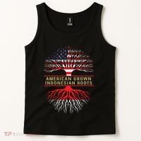 American Grown Indonesian Roots America Indonesia Tree Flag Tank Top thumb 2