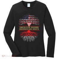 American Grown Indonesian Roots America Indonesia Tree Flag Women's Long Sleeve Shirt thumb 0