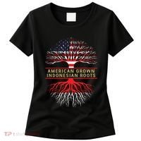 American Grown Indonesian Roots America Indonesia Tree Flag Women's T-Shirt thumb 0