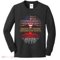 American Grown Indonesian Roots America Indonesia Tree Flag Kids Long Sleeve Shirt thumb 0