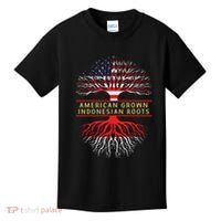 American Grown Indonesian Roots America Indonesia Tree Flag Kids T-Shirt thumb 0