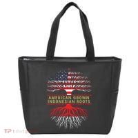 American Grown Indonesian Roots America Indonesia Tree Flag Tote Bag thumb 0