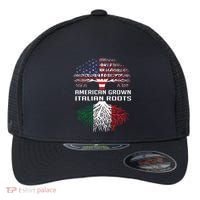 American Grown Italian Roots Italy Flag Proud Flexfit Unipanel Trucker Cap thumb 0