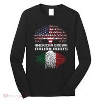 American Grown Italian Roots Italy Flag Proud Long Sleeve Shirt thumb 0
