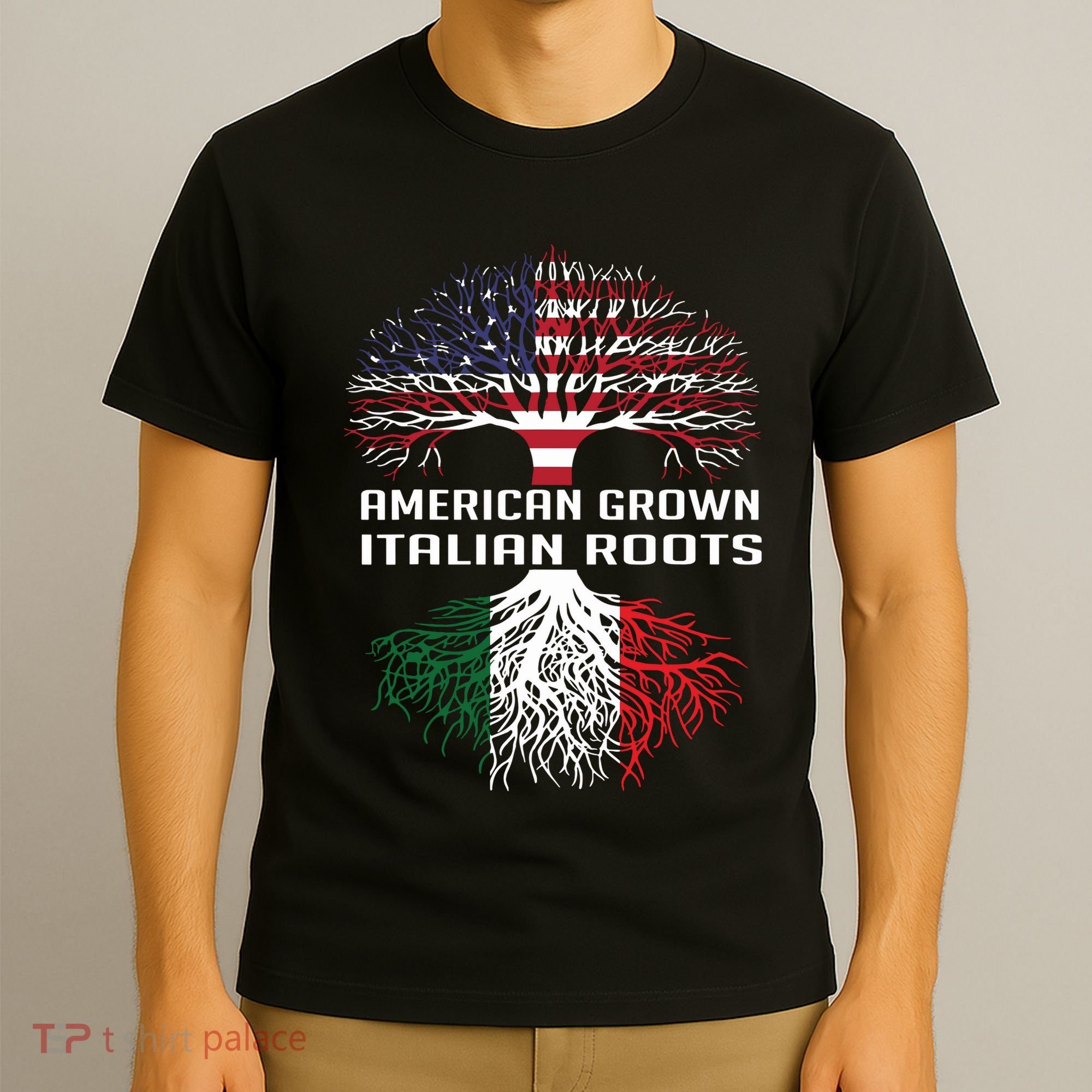 American Grown Italian Roots Italy Flag Proud T-Shirt