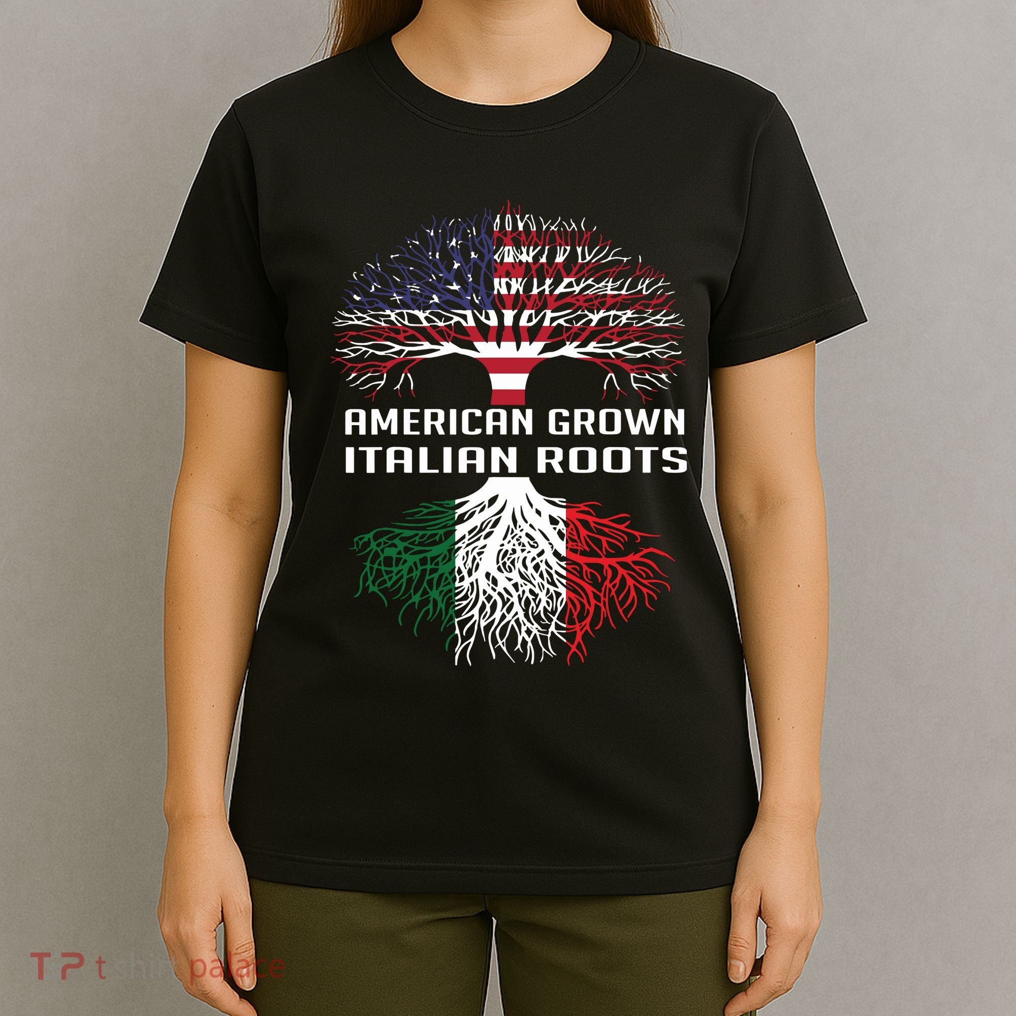 American Grown Italian Roots Italy Flag Proud T-Shirt