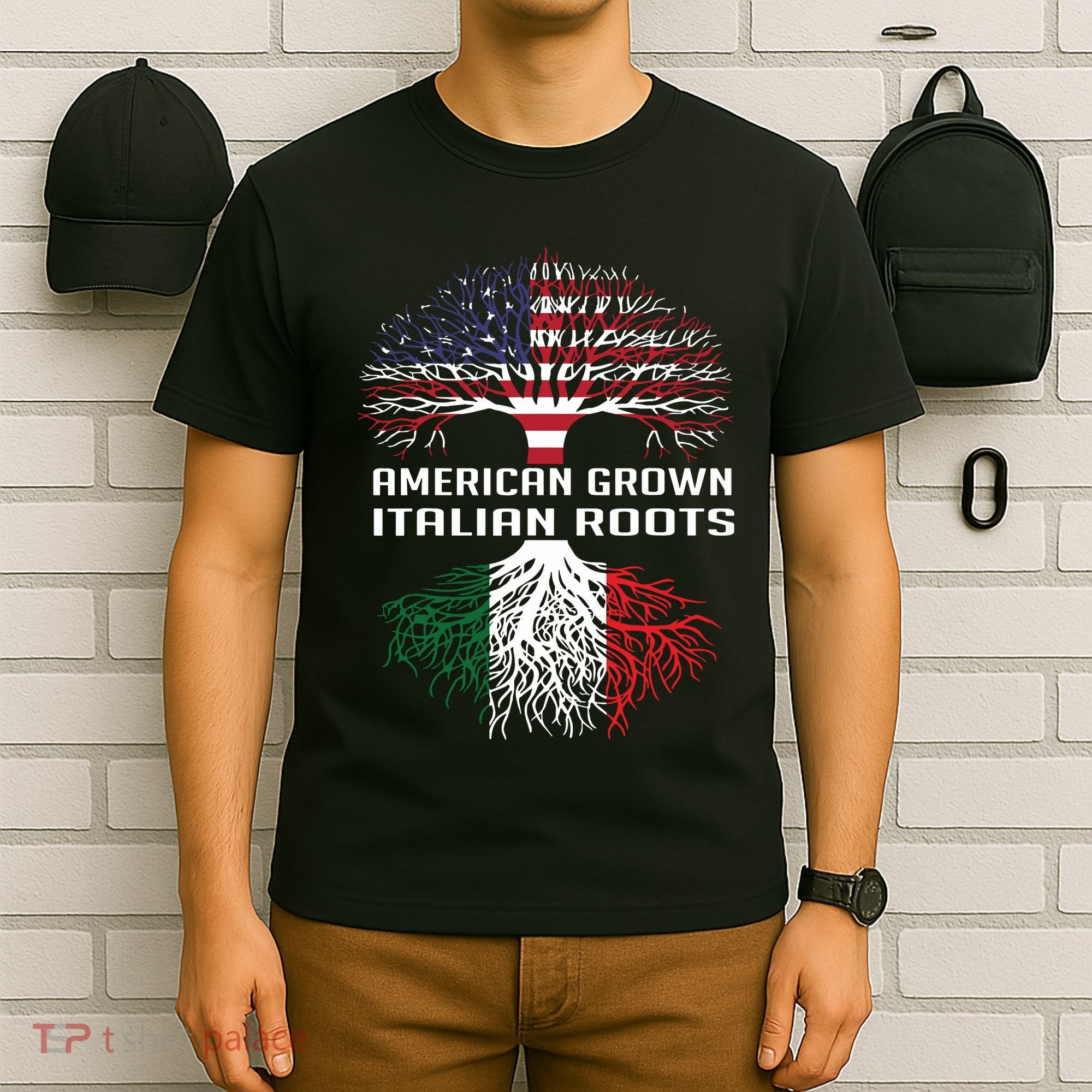 American Grown Italian Roots Italy Flag Proud T-Shirt