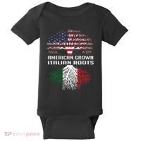 American Grown Italian Roots Italy Flag Proud Baby Bodysuit thumb 0