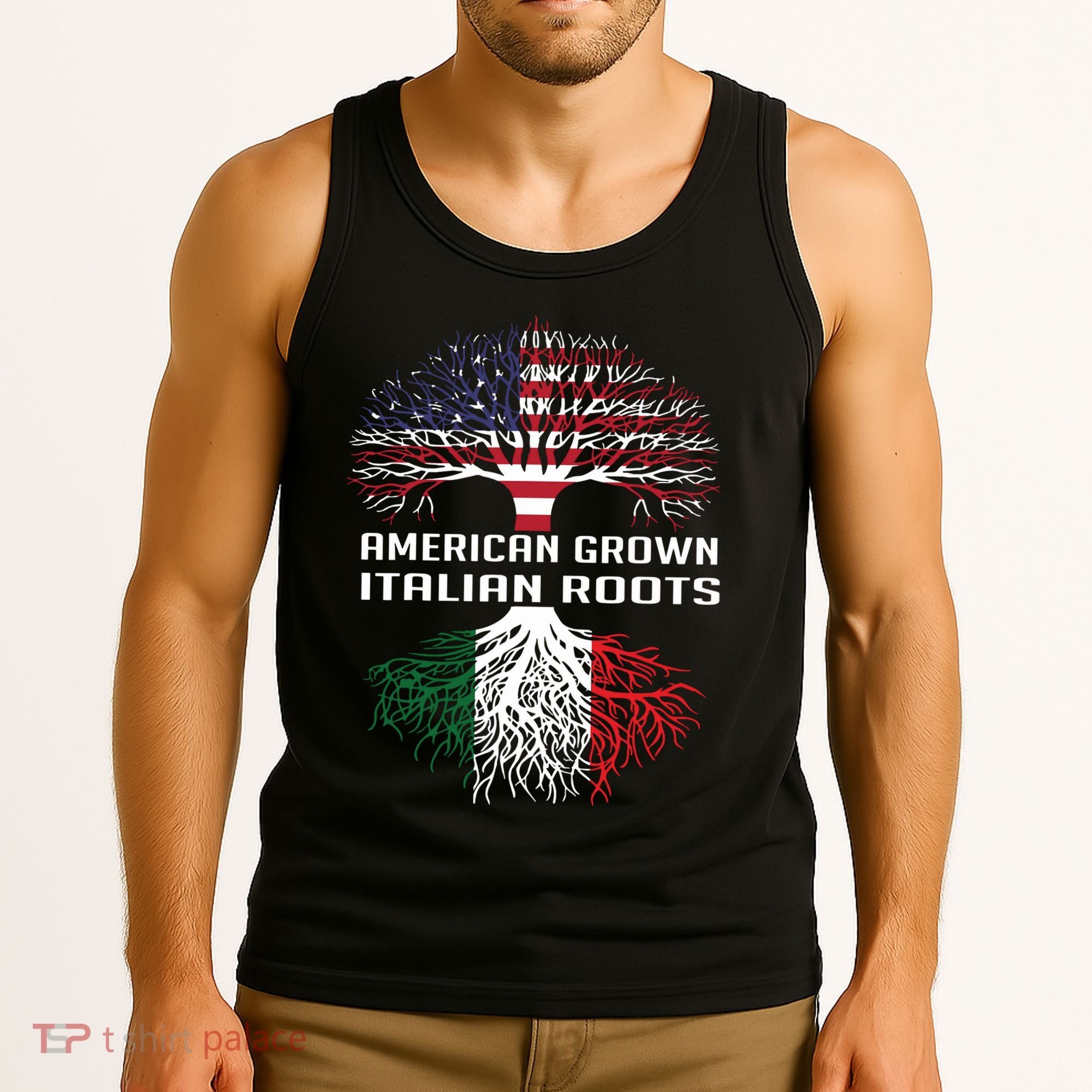 American Grown Italian Roots Italy Flag Proud Tank Top