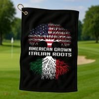 American Grown Italian Roots Italy Flag Proud Golf Towel thumb 1