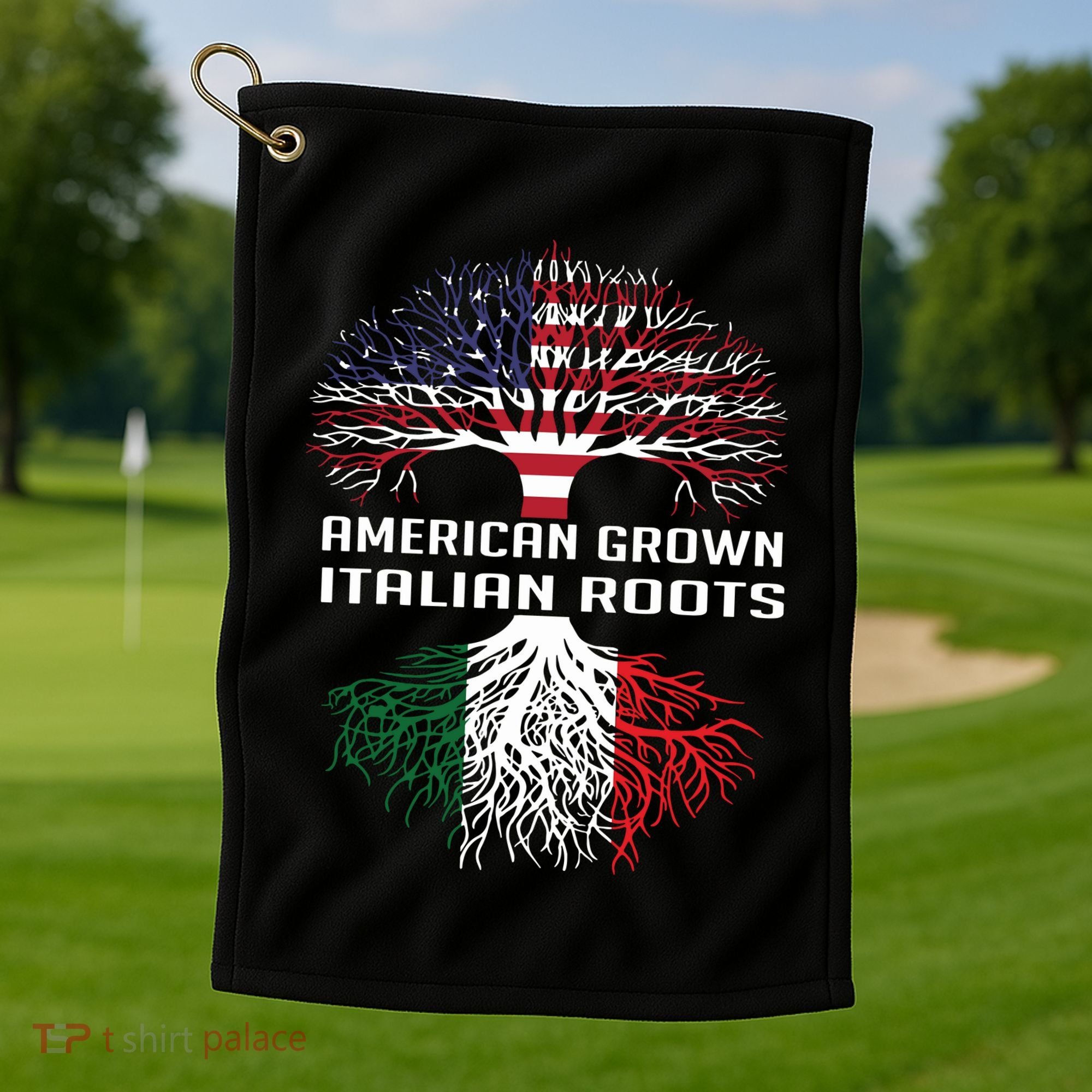 American Grown Italian Roots Italy Flag Proud Golf Towel