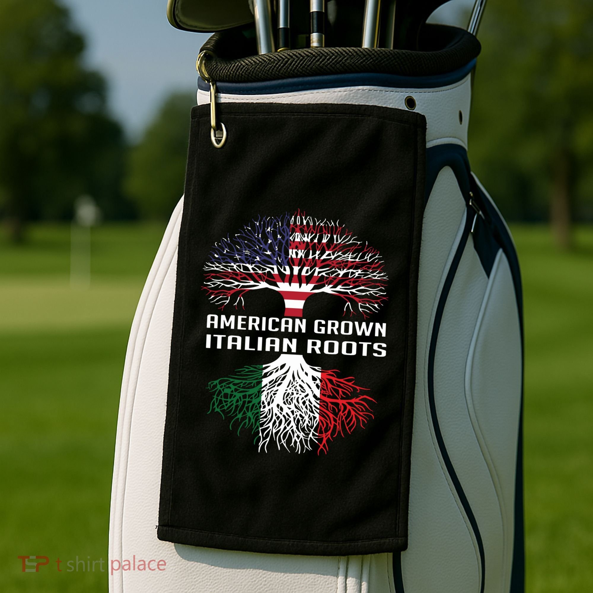 American Grown Italian Roots Italy Flag Proud Golf Towel