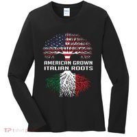 American Grown Italian Roots Italy Flag Proud Women's Long Sleeve Shirt thumb 0