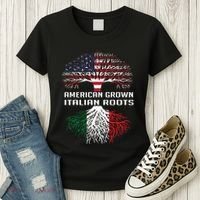 American Grown Italian Roots Italy Flag Proud Women's T-Shirt thumb 3