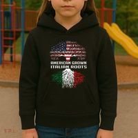 American Grown Italian Roots Italy Flag Proud Kids Hoodie thumb 3
