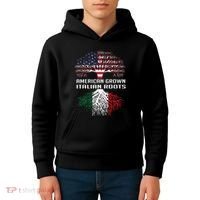 American Grown Italian Roots Italy Flag Proud Kids Hoodie thumb 4