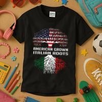 American Grown Italian Roots Italy Flag Proud Kids T-Shirt thumb 3