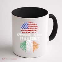 American Grown Irish Root Ireland Flag Irish Gift Coffee Mug thumb 1