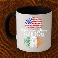 American Grown Irish Root Ireland Flag Irish Gift Coffee Mug thumb 2