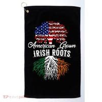 American Grown Irish Root Ireland Flag Irish Gift Golf Towel thumb 0
