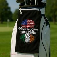 American Grown Irish Root Ireland Flag Irish Gift Golf Towel thumb 2