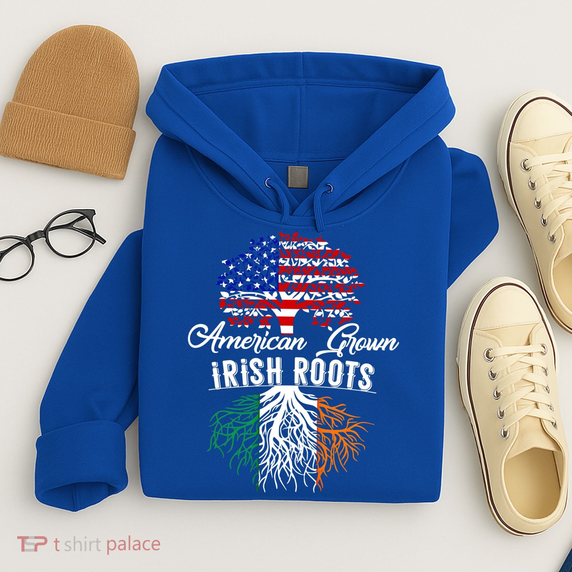 American Grown Irish Root Ireland Flag Irish Gift Hoodie