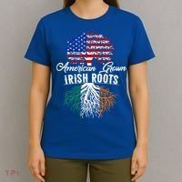 American Grown Irish Root Ireland Flag Irish Gift T-Shirt thumb 4
