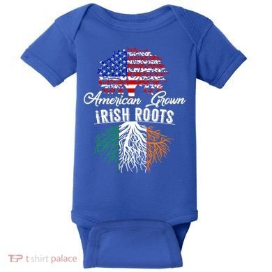 American Grown Irish Root Ireland Flag Irish Gift Baby Bodysuit