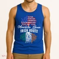 American Grown Irish Root Ireland Flag Irish Gift Tank Top thumb 3