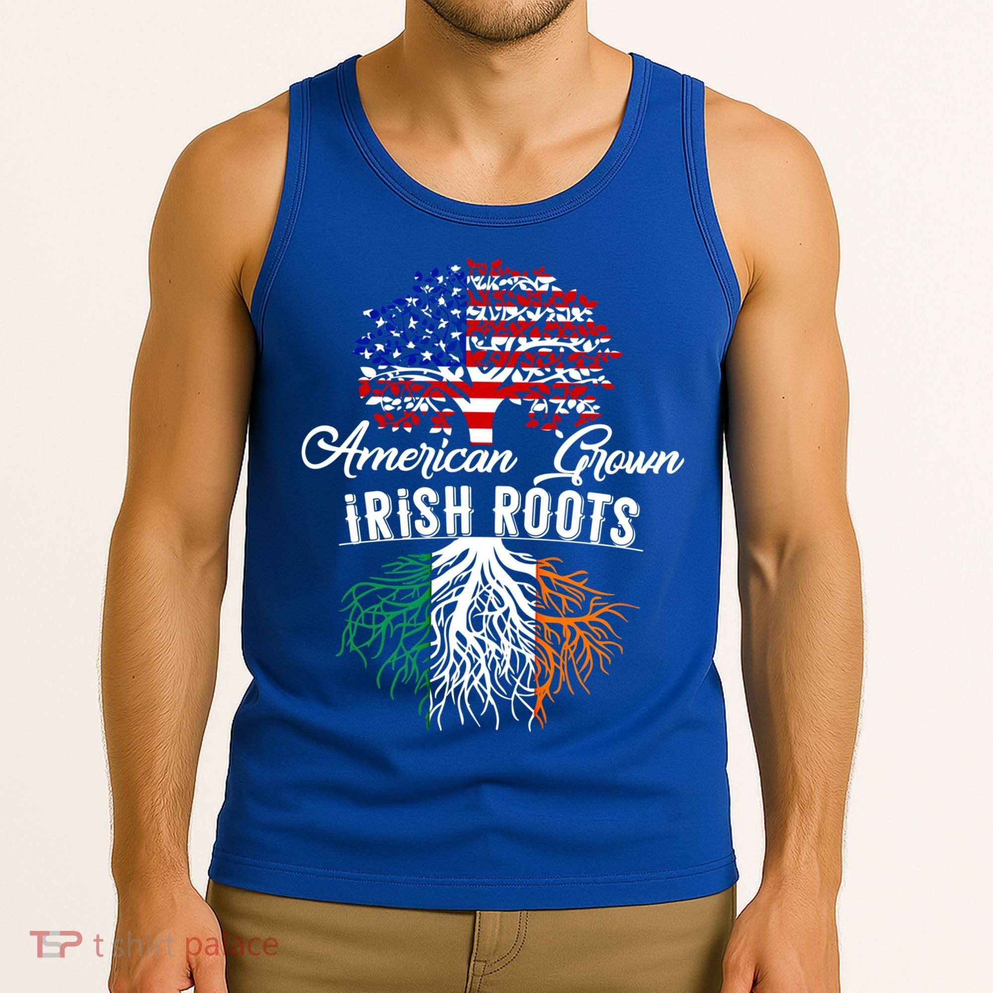 American Grown Irish Root Ireland Flag Irish Gift Tank Top